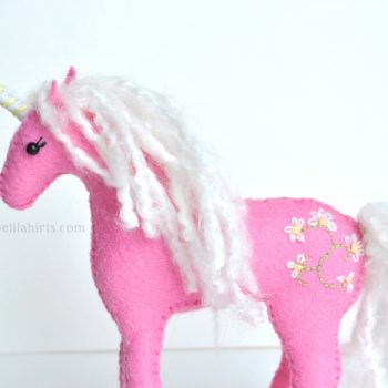 embroidered felt unicorn