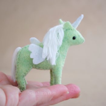 miniature stuffed unicorn