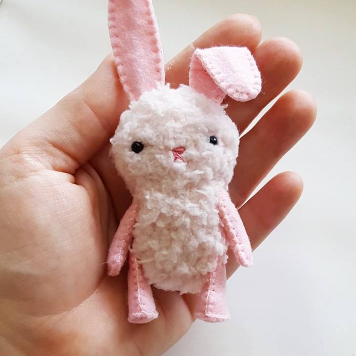 Small Stuffed Animal Plush Bunny Rabbit Craft Supply Dollhouse Toy