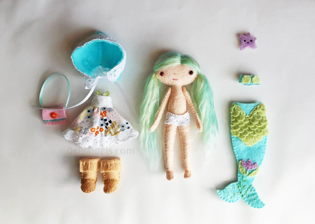 felt mermaid doll play set