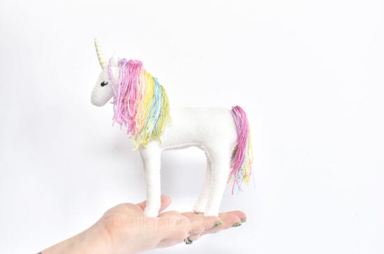 pastel felt unicorn sewing kit