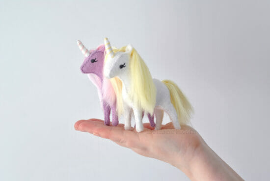 mini felt unicorn handmade