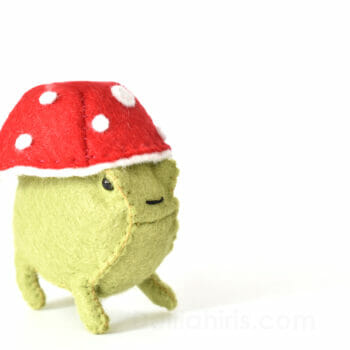 felt stuffed mushroom frog