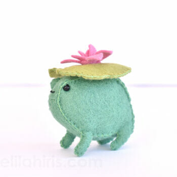 felt frog lilypad hat