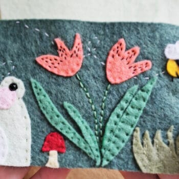 felt flower pot sewing pattern embroidery project