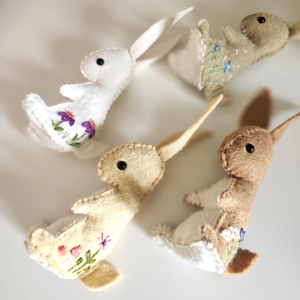 embroidered bunny sewing kit