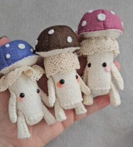 felt mushroom doll sewing pattern