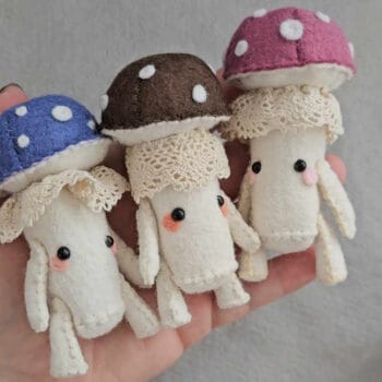 felt mushroom doll sewing pattern