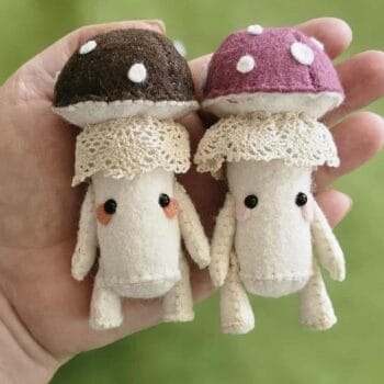 felt mushroom doll making